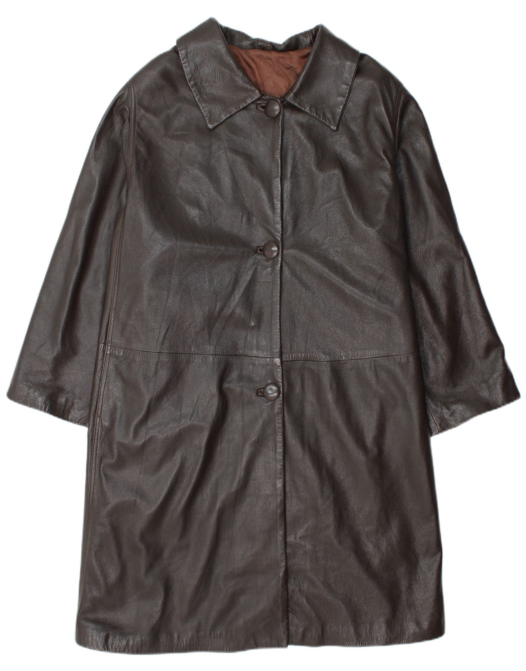 Conbipel Женское кожаное пальто оверсайз IT 48 XL Коричневое кожаное