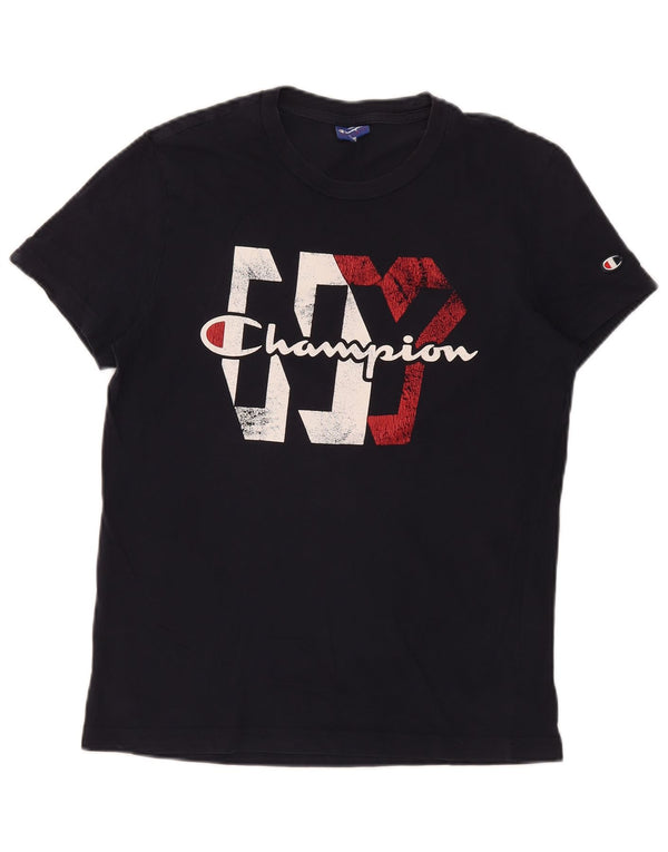 Женская футболка с рисунком Champion UK 14 Medium Navy Blue