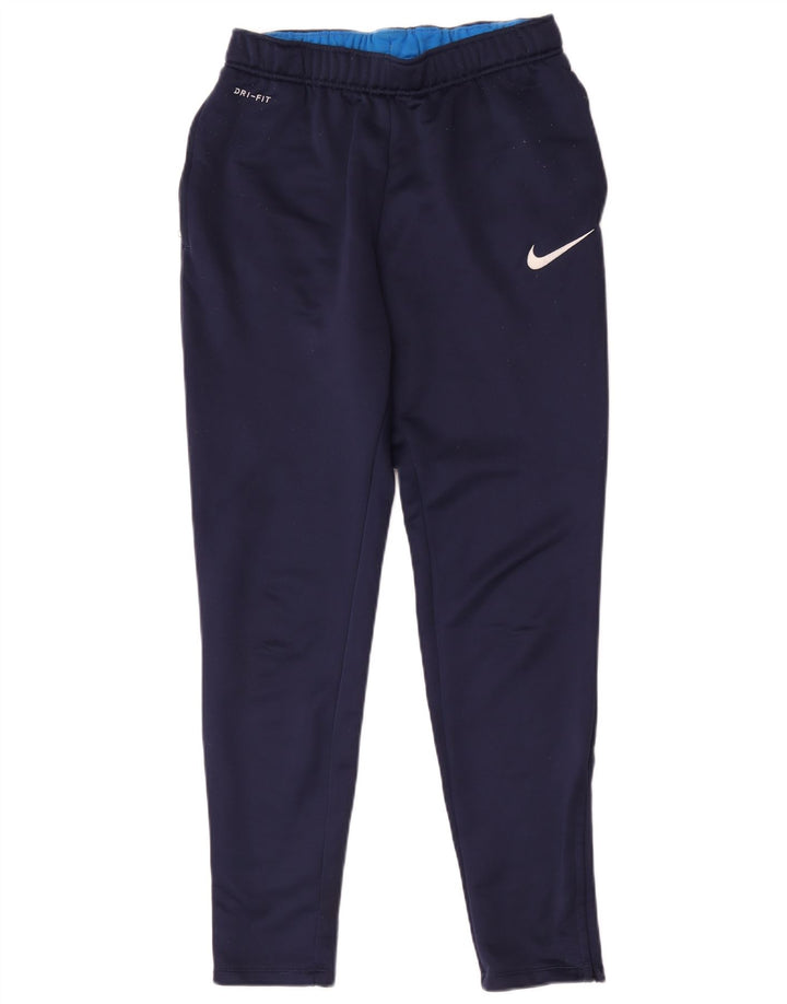 Мужские спортивные брюки Nike Dri Fit среднего размера, темно-синие, полиэстер