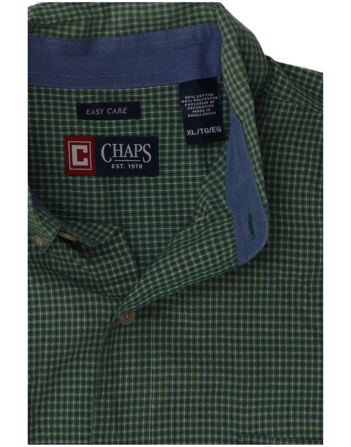 Мужская рубашка Chaps Easy Care XL, зеленая клетка, хлопок