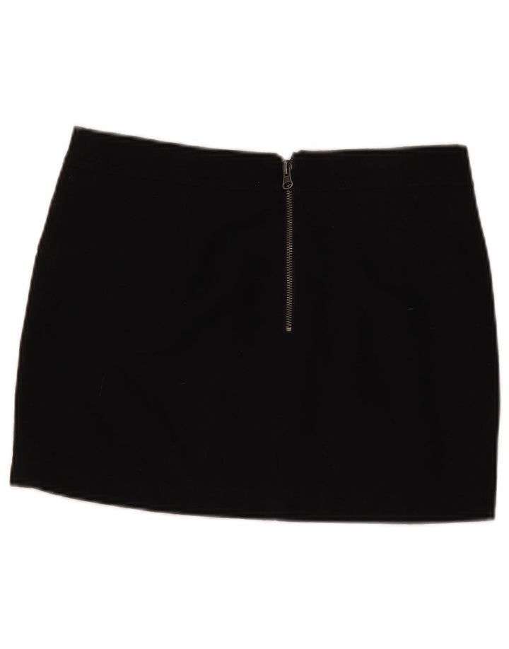 Женская мини-юбка Benetton IT 42 Medium W30 Черная шерсть
