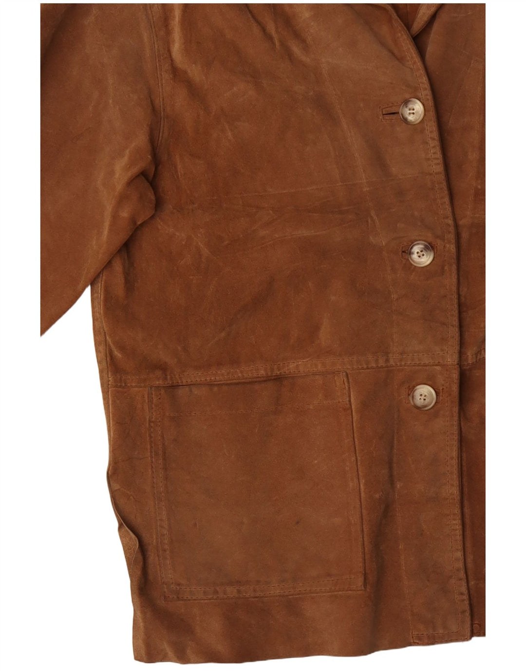 Женская замшевая куртка VINTAGE UK 14, большая коричневая