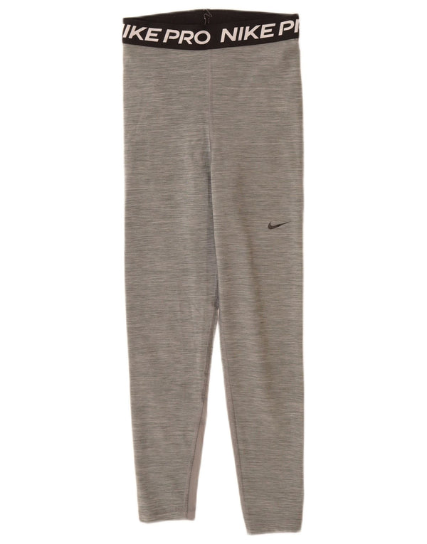 Женские леггинсы с рисунком Nike Dri Fit UK 6 XS, серый полиэстер