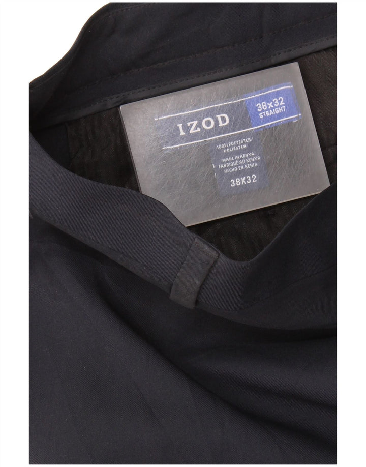 IZOD Мужские прямые брюки чинос W38 L32 Темно-синий полиэстер