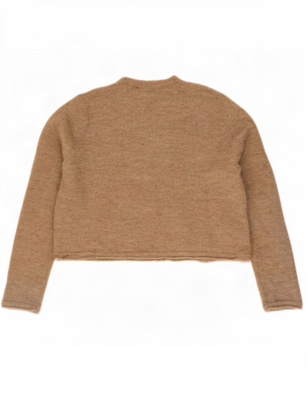 Женский укороченный кардиган оверсайз Zara UK 10, маленький размер, бежевый из полиамида