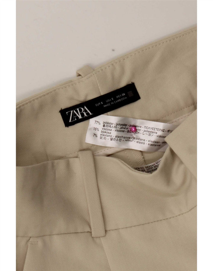 Женские зауженные костюмные брюки Zara, маленькие W26 L27, белый полиэстер