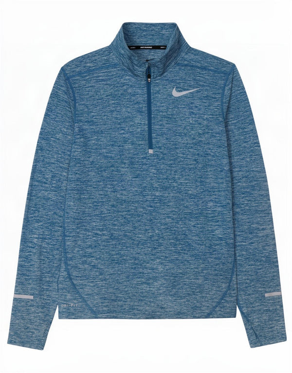 Мужской пуловер с воротником на молнии Nike Dri Fit, маленький синий в крапинку