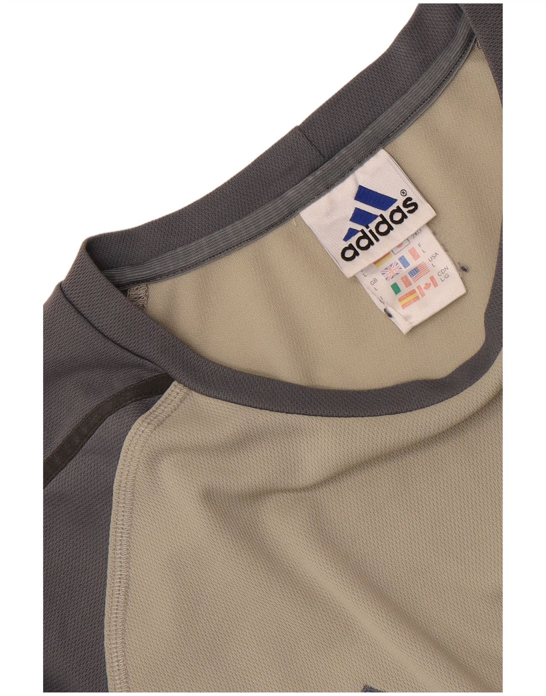Мужская футболка Adidas Top Large Grey из полиэстера с цветными блоками