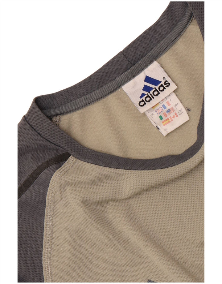 Мужская футболка Adidas Top Large Grey из полиэстера с цветными блоками