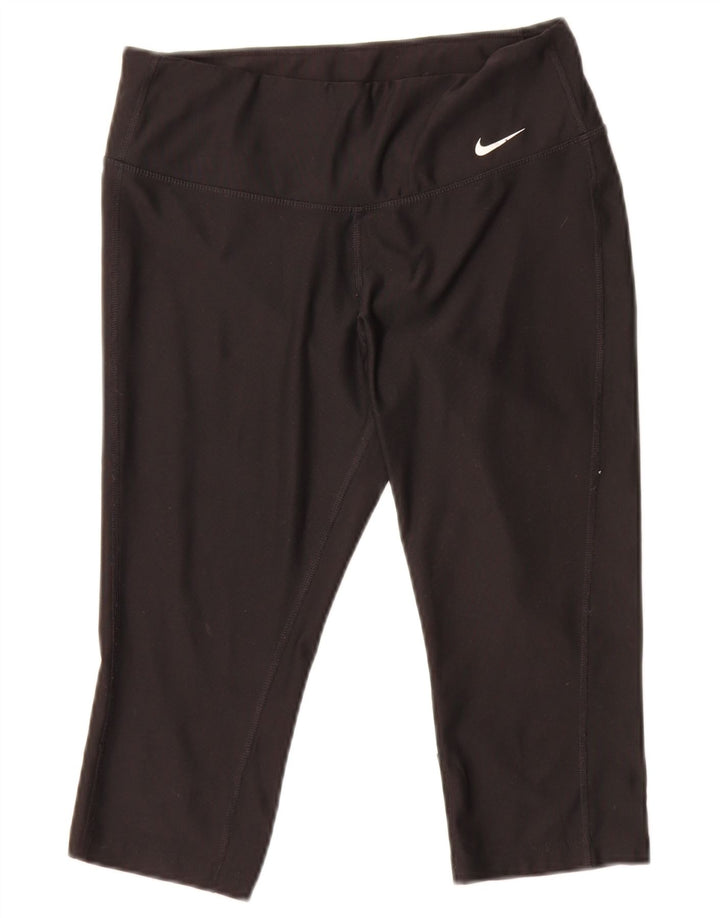 Женские леггинсы-капри Nike UK 10, маленькие черные из полиэстера