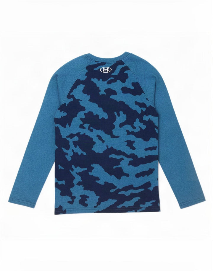 Топ Under Armour для мальчиков с длинными рукавами, 9–10 лет, средний синий камуфляж