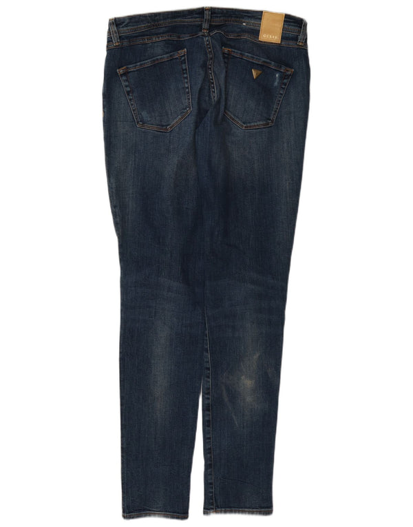 Женские потертые низкие джинсы скинни Guess Starlet W30 L32, синий хлопок