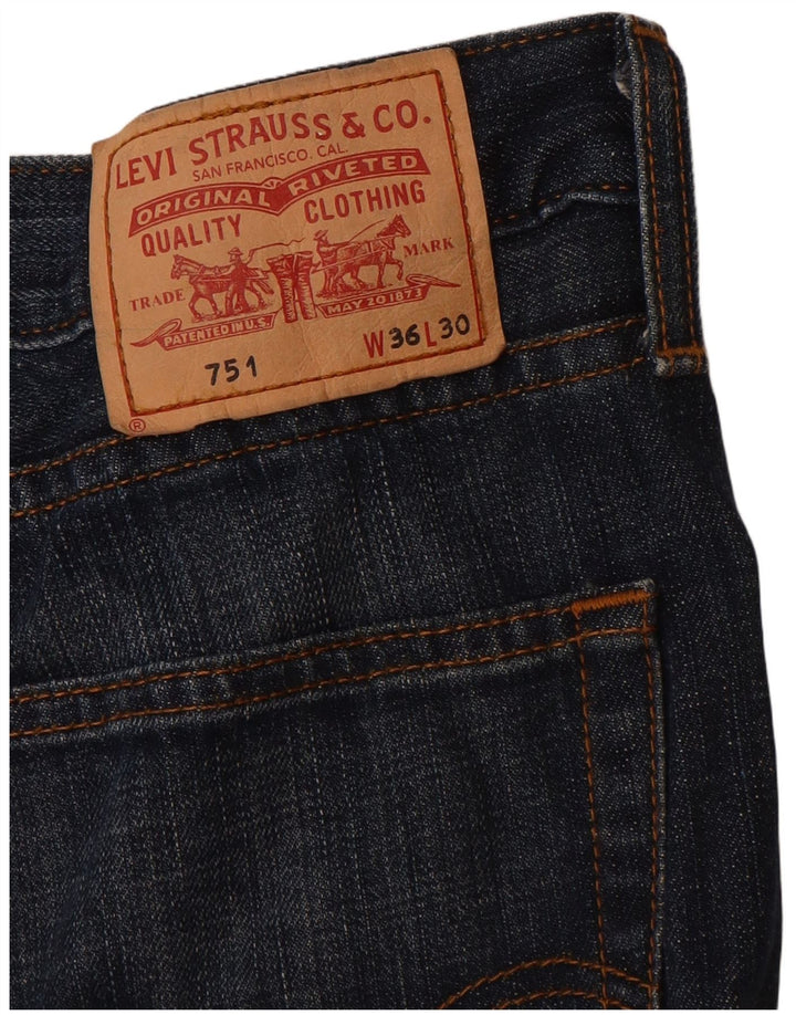 Мужские прямые джинсы LEVI'S 751 W36 L30 темно-синие, хлопок