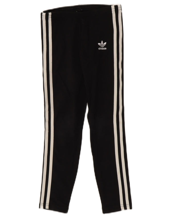 Леггинсы Adidas для девочек 7-8 лет, черные, хлопковые