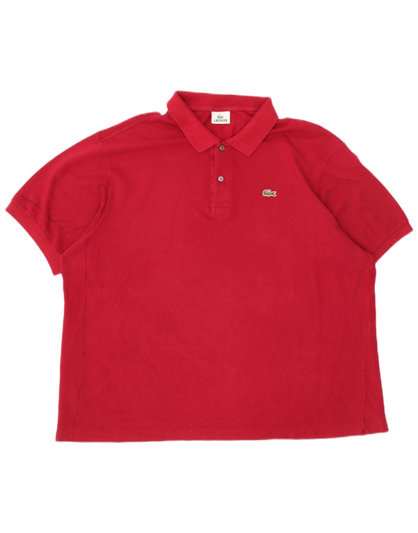Мужская рубашка-поло Lacoste, размер 8, 3XL, бордовый хлопок
