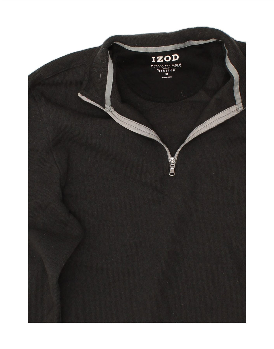 IZOD Mens Zip Neck Sweatshirt Jumper Medium Grey Vintage Izod and Second-Hand Izod from Messina Hembry 