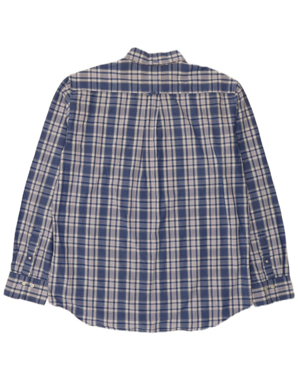 Мужская рубашка Gant, размер 45/46, 18, 2XL, синяя клетка, хлопок