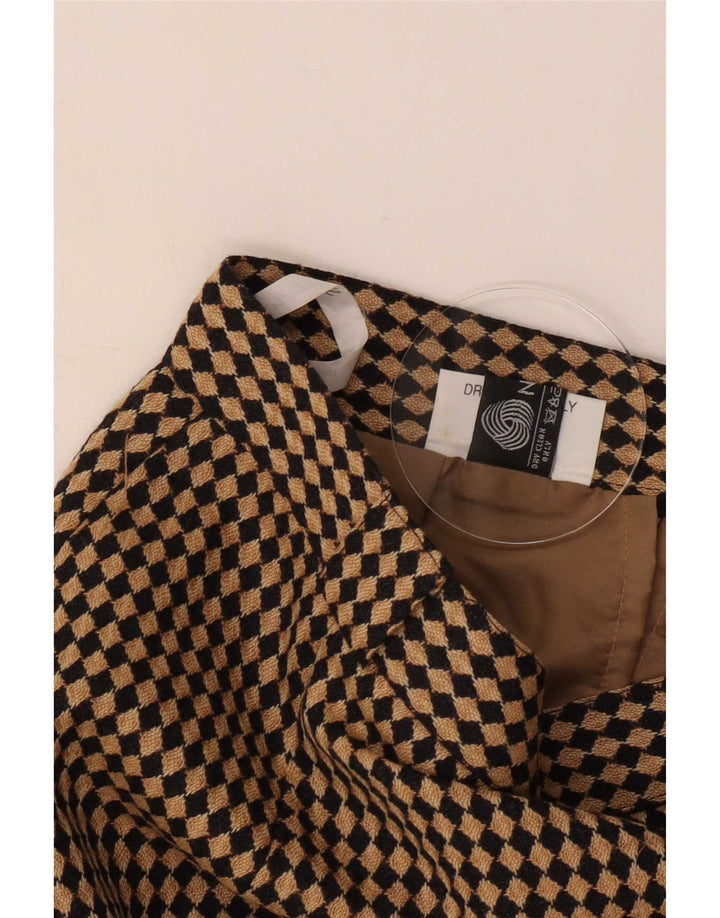 Женская юбка-карандаш Michael H UK 12 Medium W26 Бежевая с узором ромб/шерсть