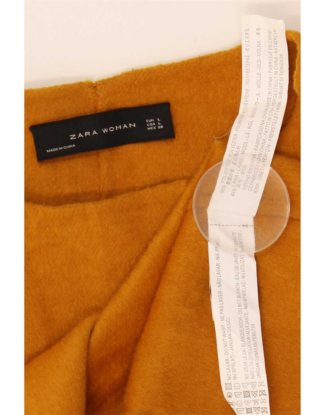 Женское короткое двубортное пальто Zara UK 14, большой желтый полиэстер