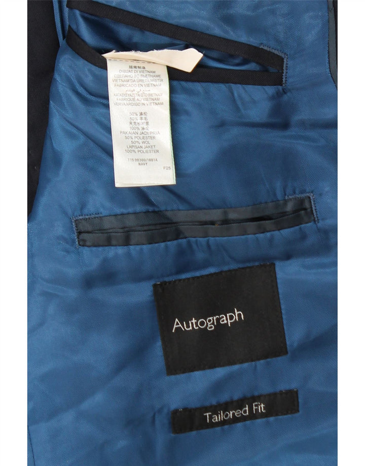 Мужской пиджак приталенного кроя Marks & Spencer UK 38 средний темно-синий