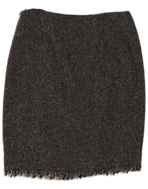 Luisa Spagnoli Женская прямая юбка IT 44 Medium W28 Черная вискоза с крапинками