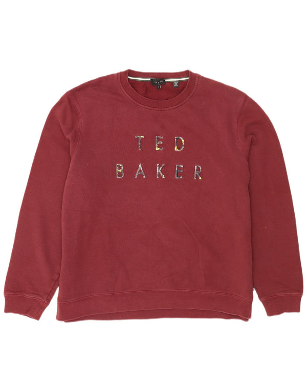 Мужской свитшот с рисунком Ted Baker, размер 5 XL, бордовый хлопок, хлопок