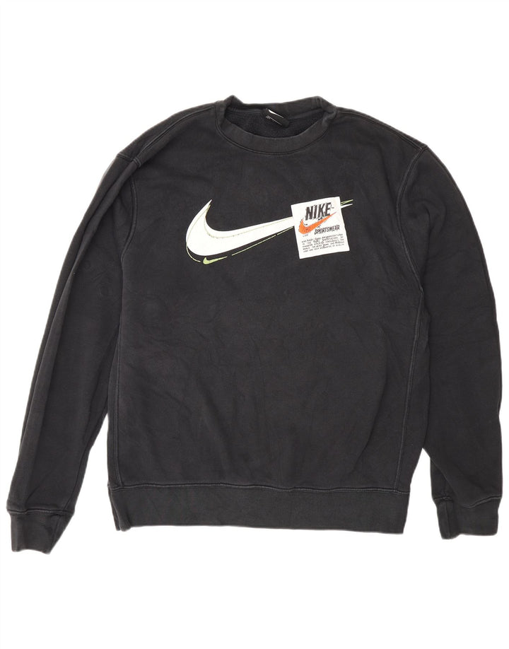 Мужской свитшот с графикой Nike, средний черный хлопковый джемпер