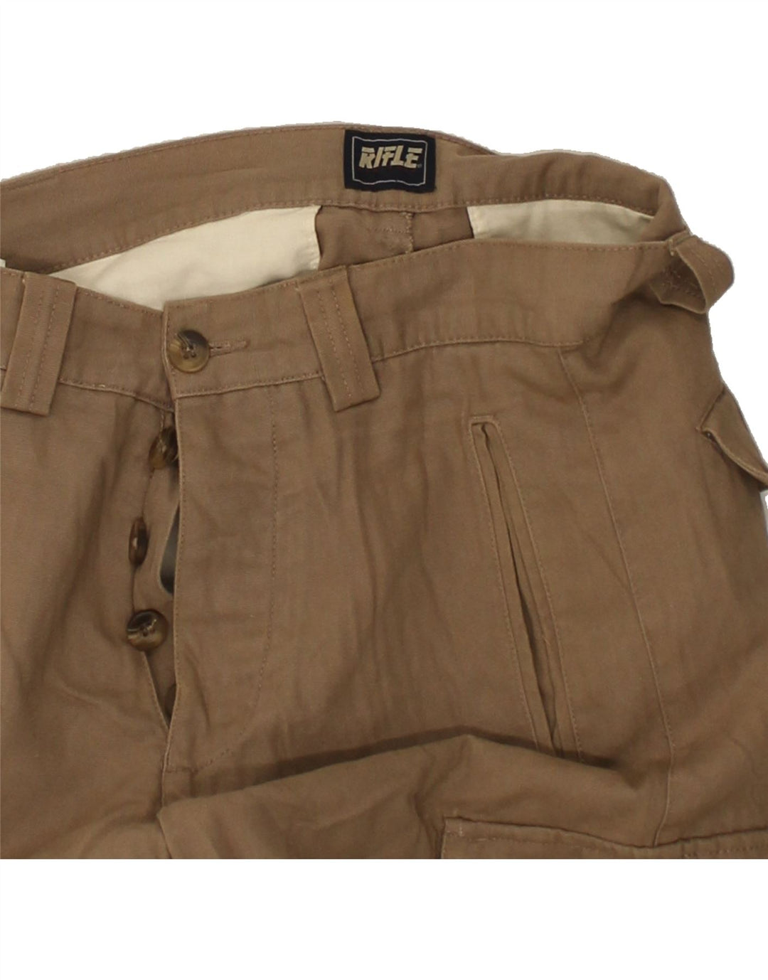 RIFLE Mens Slim Cargo Trousers W31 L34 Brown Cotton Vintage Rifle and Second-Hand Rifle from Messina Hembry 