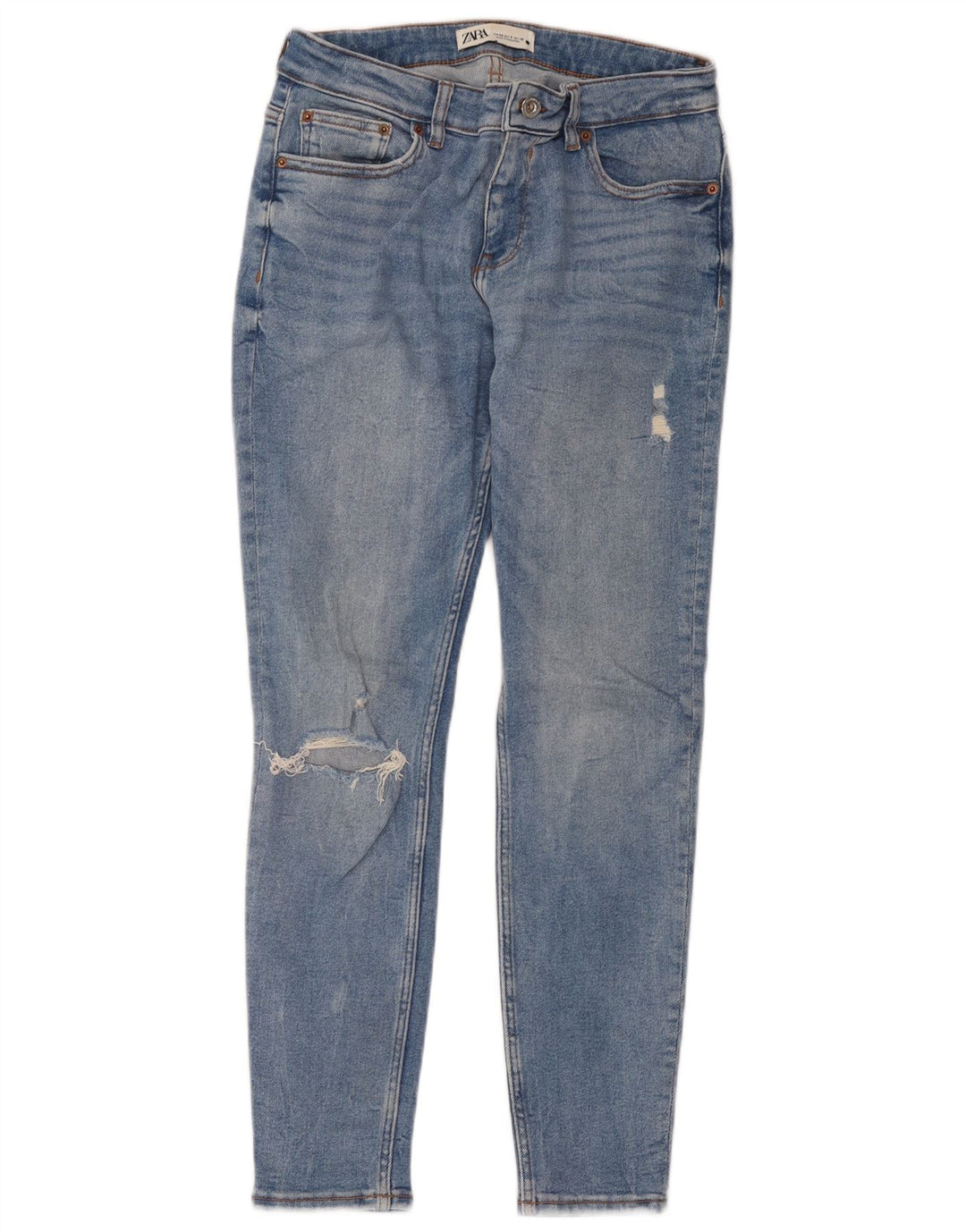 Женские потертые джинсы скинни Zara EU 40 Medium W30 L28 Синие