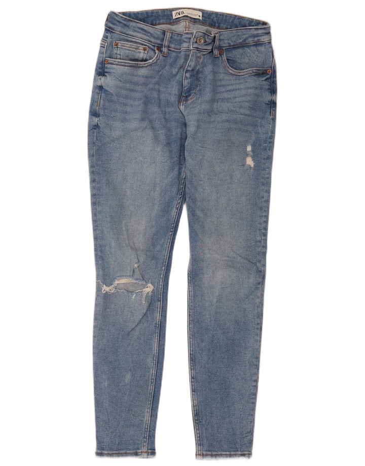 Женские потертые джинсы скинни Zara EU 40 Medium W30 L28 Синие