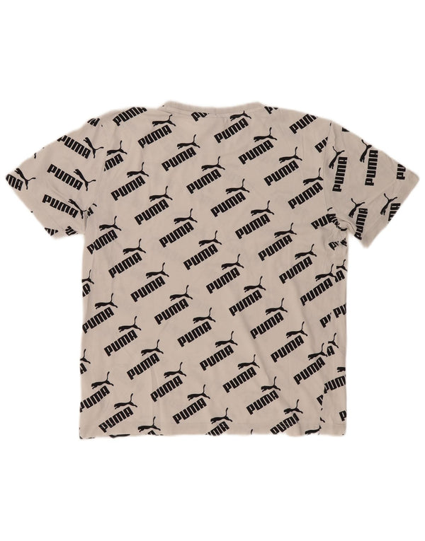 Мужская футболка с рисунком Puma, маленький белый хлопок