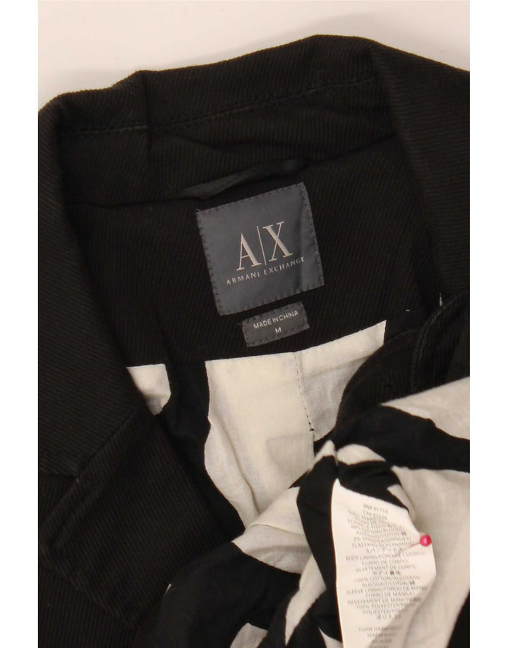 Женский укороченный пиджак с 3 пуговицами Armani UK 12, средний черный хлопок