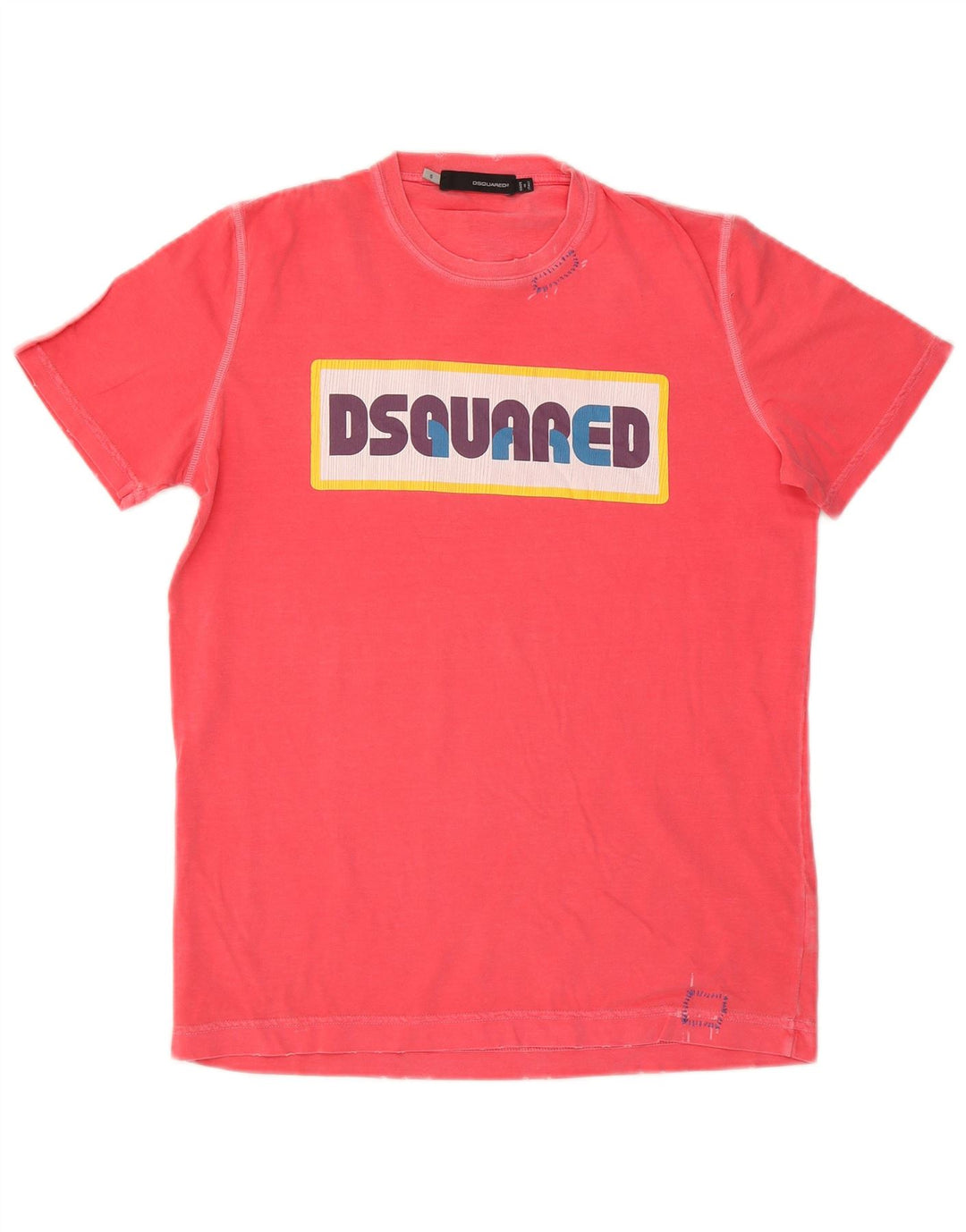 Мужская футболка с рисунком Dsquared2, маленький розовый цвет