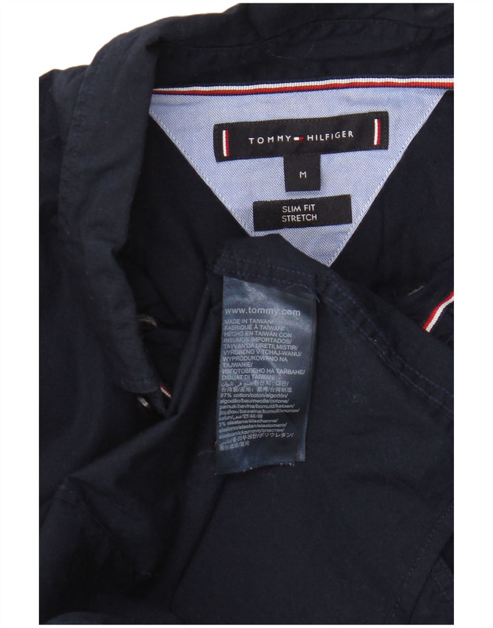 Tommy Hilfiger Мужская рубашка приталенного кроя, средний темно-синий хлопок