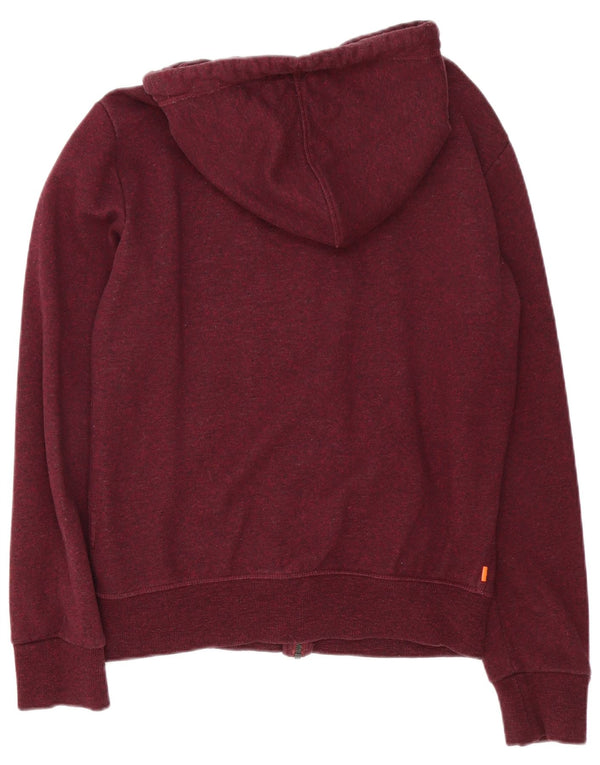 Мужской свитер с капюшоном на молнии Superdry, маленький бордовый хлопок с крапинками