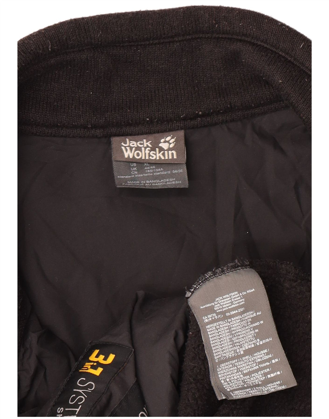 Мужская флисовая куртка JACK WOLFSKIN UK 44/46 XL, черный полиэстер