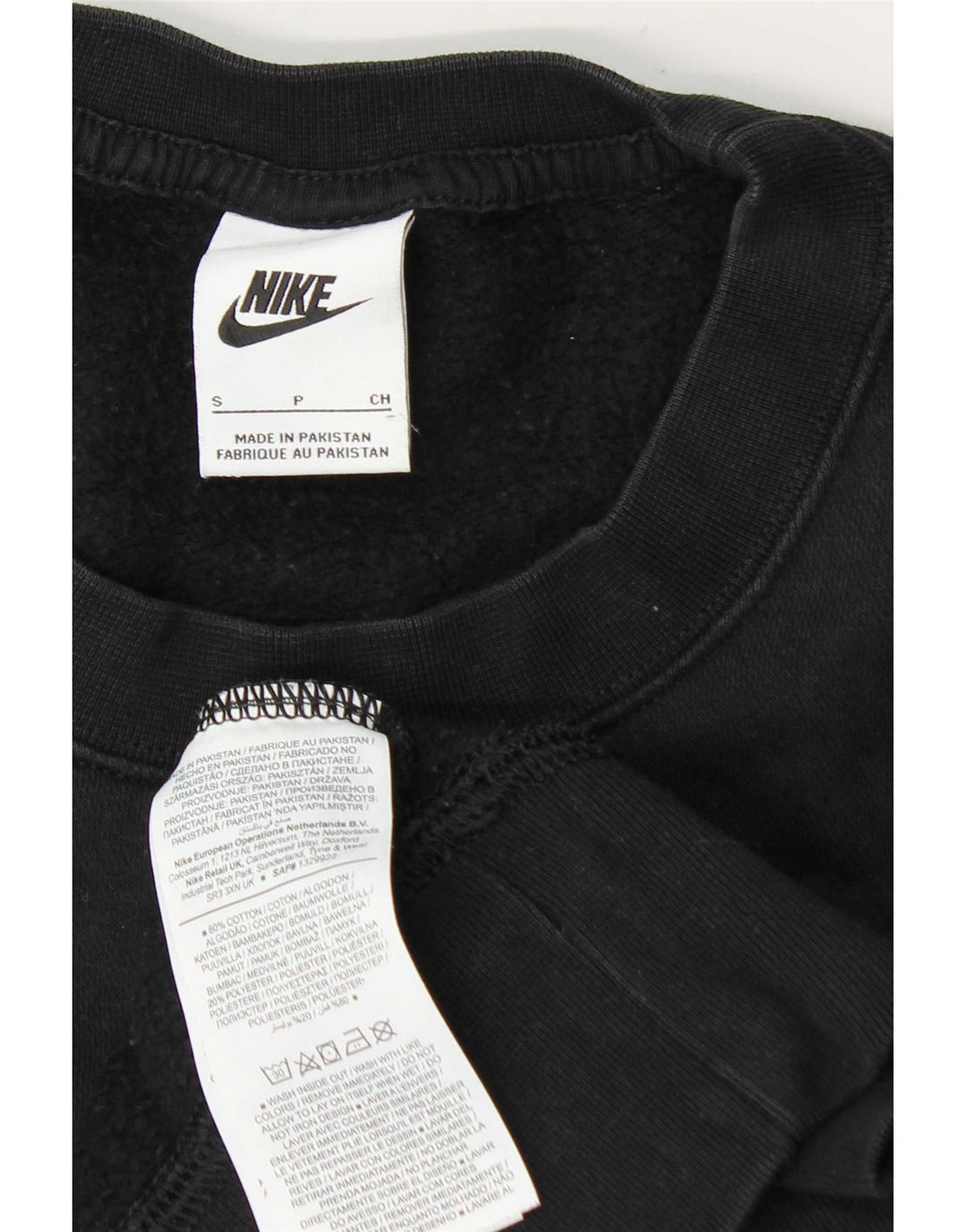 Женский джемпер оверсайз-свитшот Nike UK 10, маленький черный хлопковый