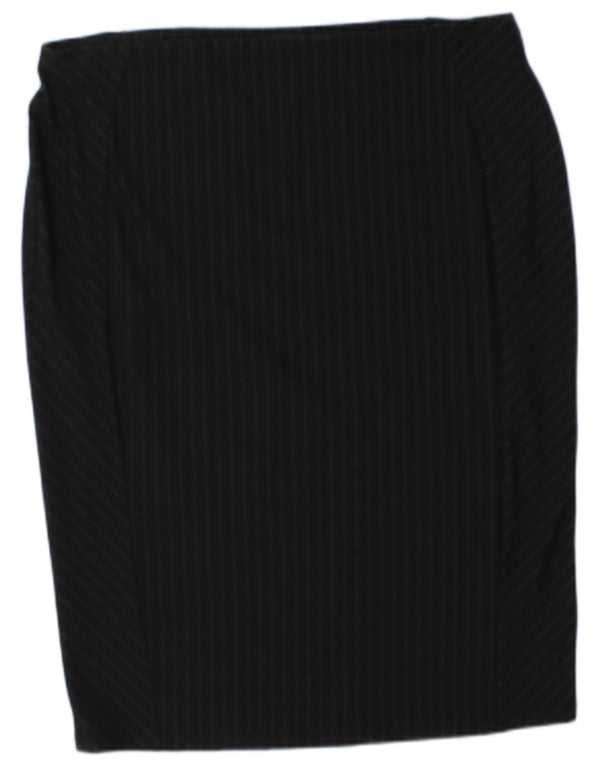 Женская юбка-карандаш Marks & Spencer UK 18 XL W38 Черная вискоза в полоску