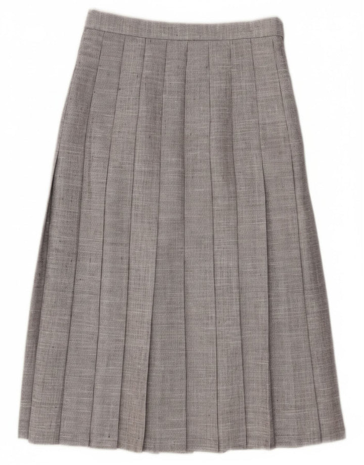 Винтажная женская миди плиссированная юбка W26, маленькая серая, полиэстер