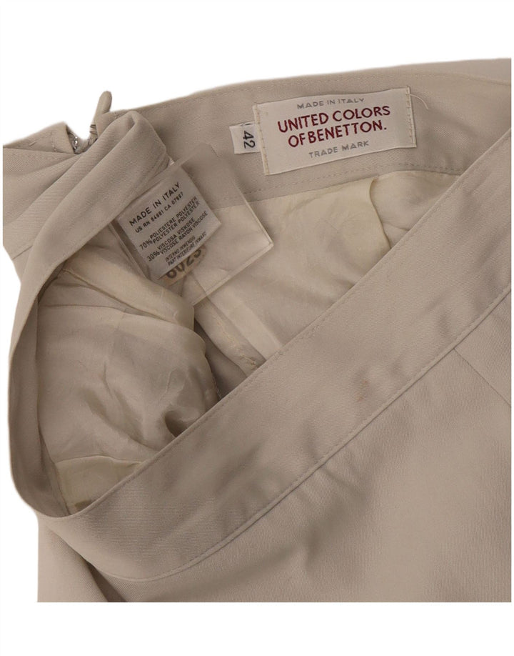 Женская юбка-карандаш Benetton IT 42 Medium W28 Бежевый полиэстер