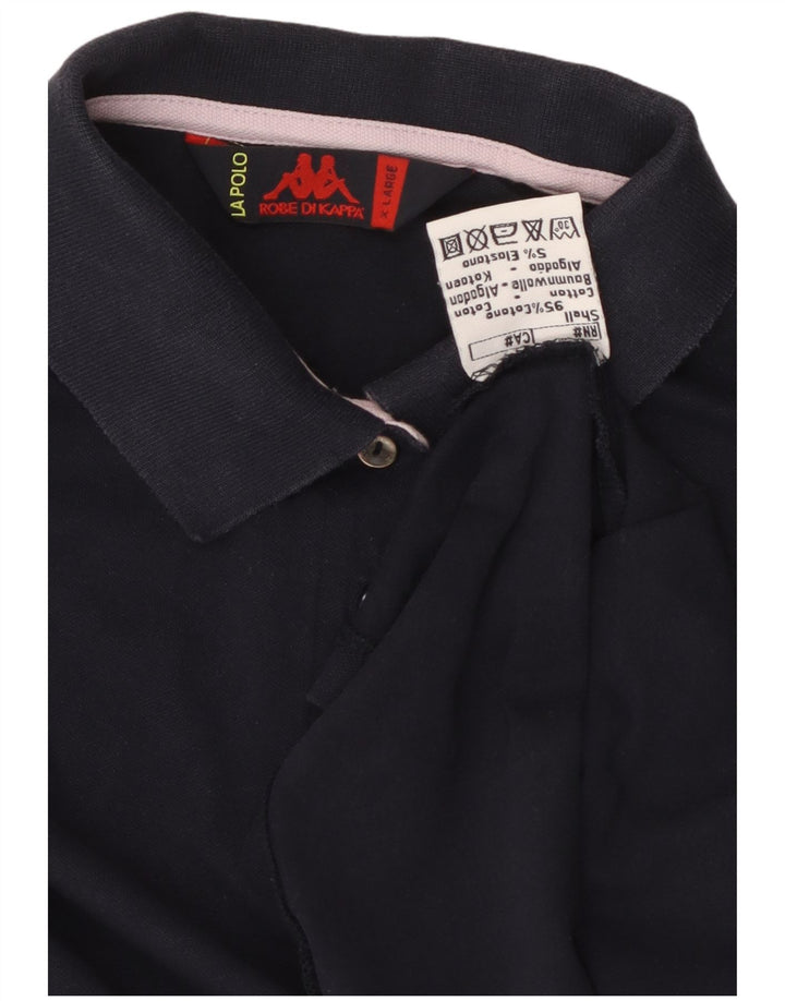 KAPPA Рубашка-поло для девочек 13-14 лет XL Темно-синяя хлопковая