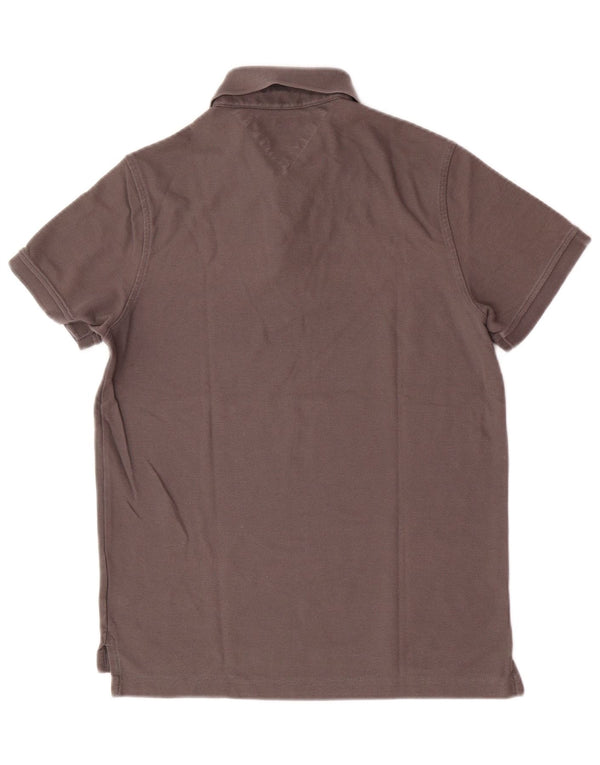 Tommy Hilfiger Мужская рубашка-поло приталенного кроя среднего коричневого цвета, хлопок