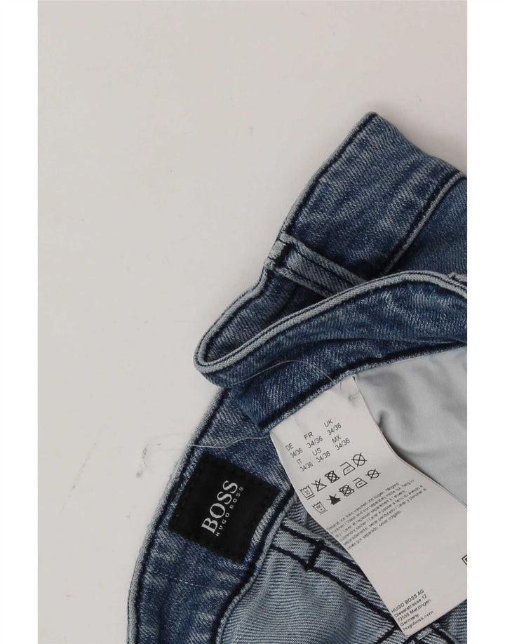 Мужские узкие джинсы Hugo Boss W34 L36 синие, хлопок