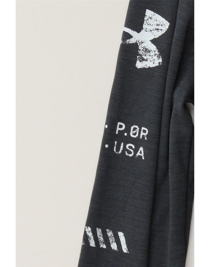 Пуловер с графическим рисунком для мальчиков Under Armour, спортивный костюм, топ 9–10 лет, средний серый цвет