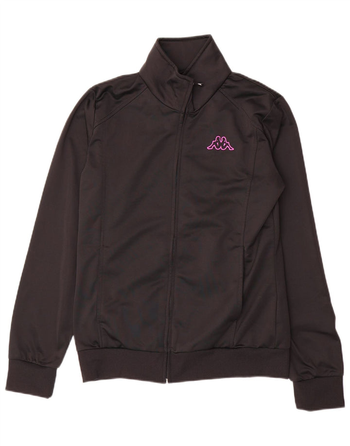 KAPPA Womens Tracksuit Top Jacket UK 12 Medium Black Polyester