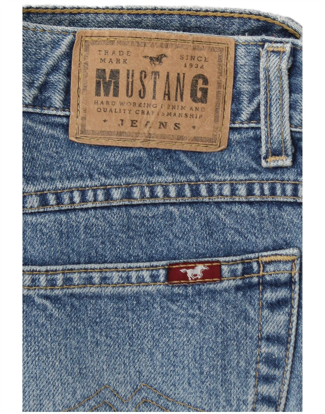 MUSTANG Mens Bonnie Tapered Jeans W35 L30 Blue Cotton