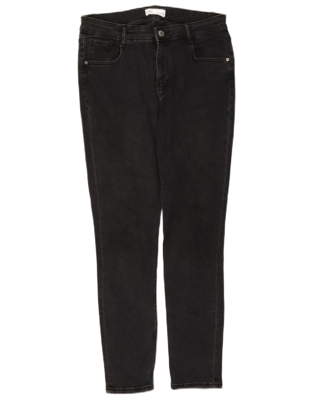 Женские узкие джинсы Zara EU 42, большие W32 L26, черные