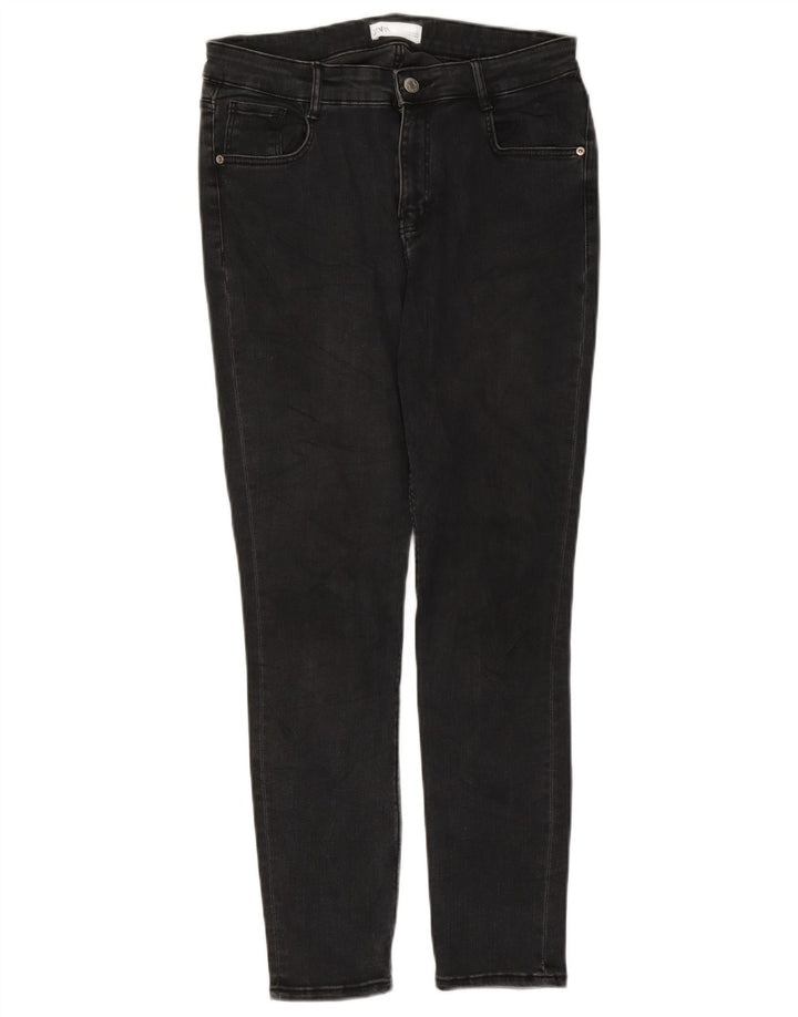 Женские узкие джинсы Zara EU 42, большие W32 L26, черные