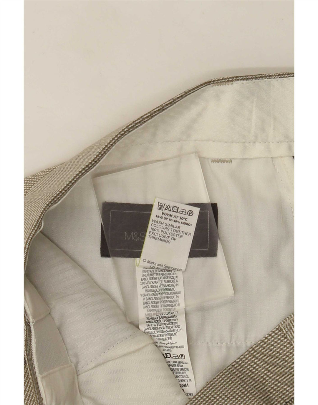 Мужские брюки стандартного костюма Marks & Spencer W36 L29 зеленые с узором "гусиные лапки"