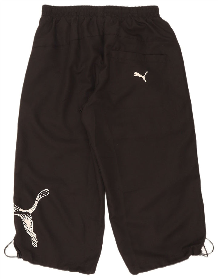Мужские спортивные брюки-капри с рисунком Puma, маленькие черные